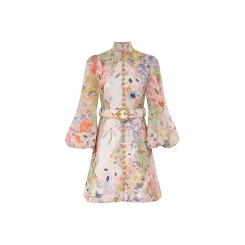Zimmermann Illustration Belted Mini Dress