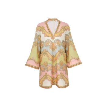 Zimmermann Maxine Tunic V Neck Mini Dress