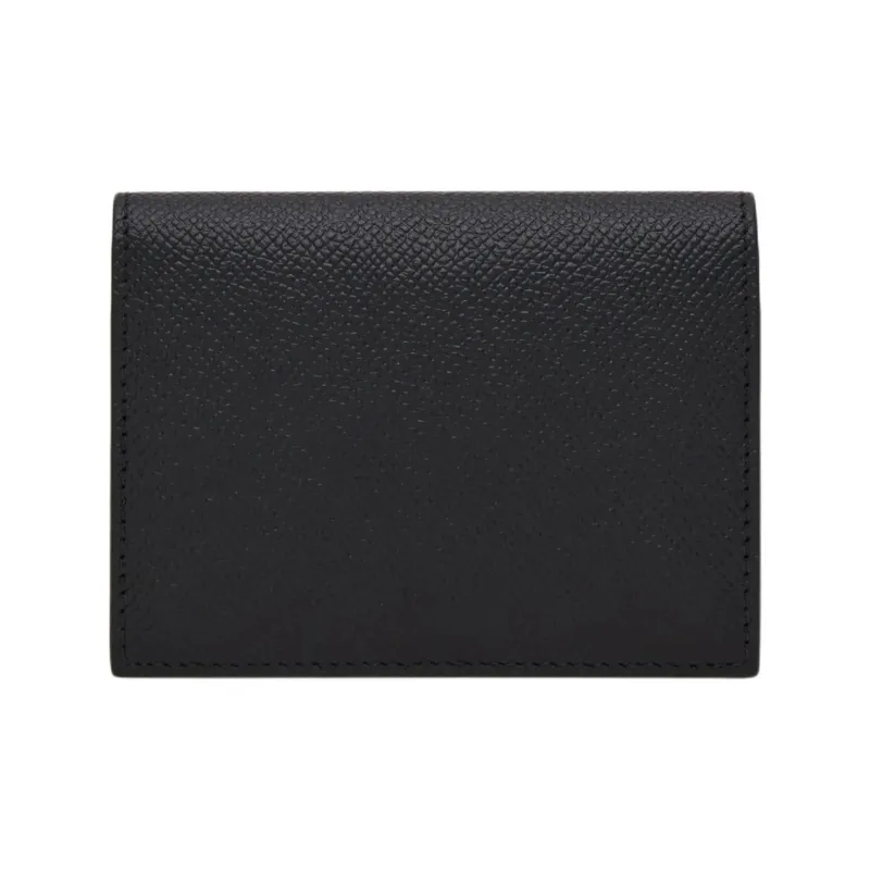 FERRAGAMO GANCINI Calfskin Card Holder Unisex Black-2