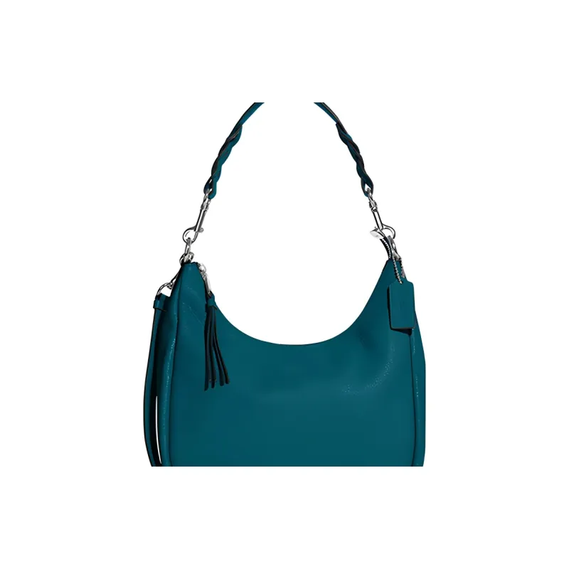 COACH Jules Refined Pebble Leather Handbag, Shoulder Bag, Crossbody Bag Large Size Women's Turquoise-4