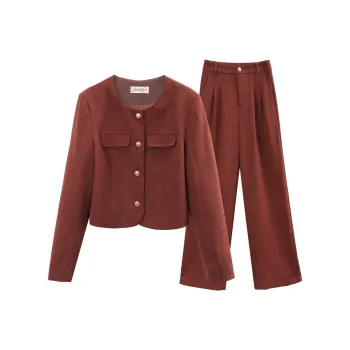 A Paradise For Awakening Casual Suit Women's Burgundy