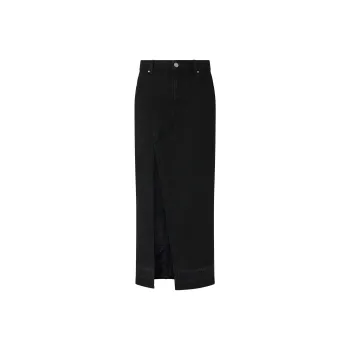 PINKO Long Slit Denim Skirt