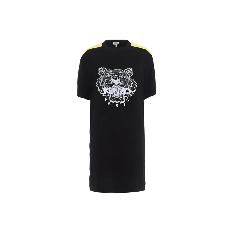 KENZO SS23 Short Sleeved Dress Women's Black-0