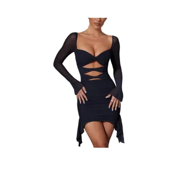 OH POLLY ZEHRA Long-Sleeved Dresses Women's Midnight Black/Midnight Black