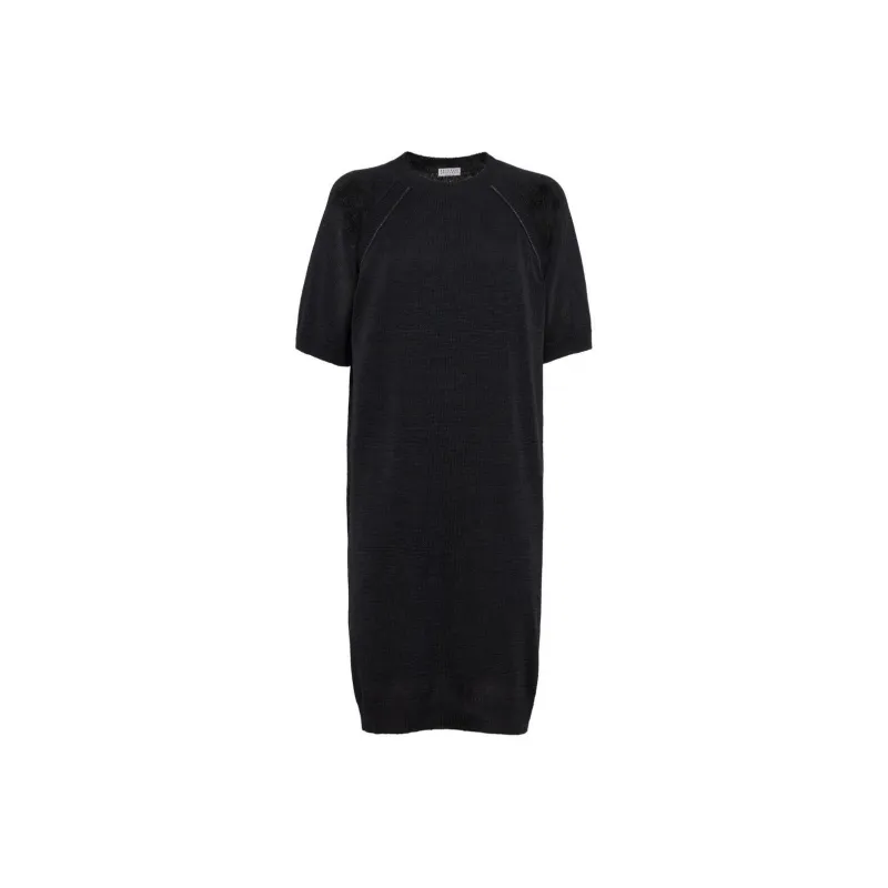 Brunello Cucinelli Crewneck Fine Knitted T Shirt Dress-0