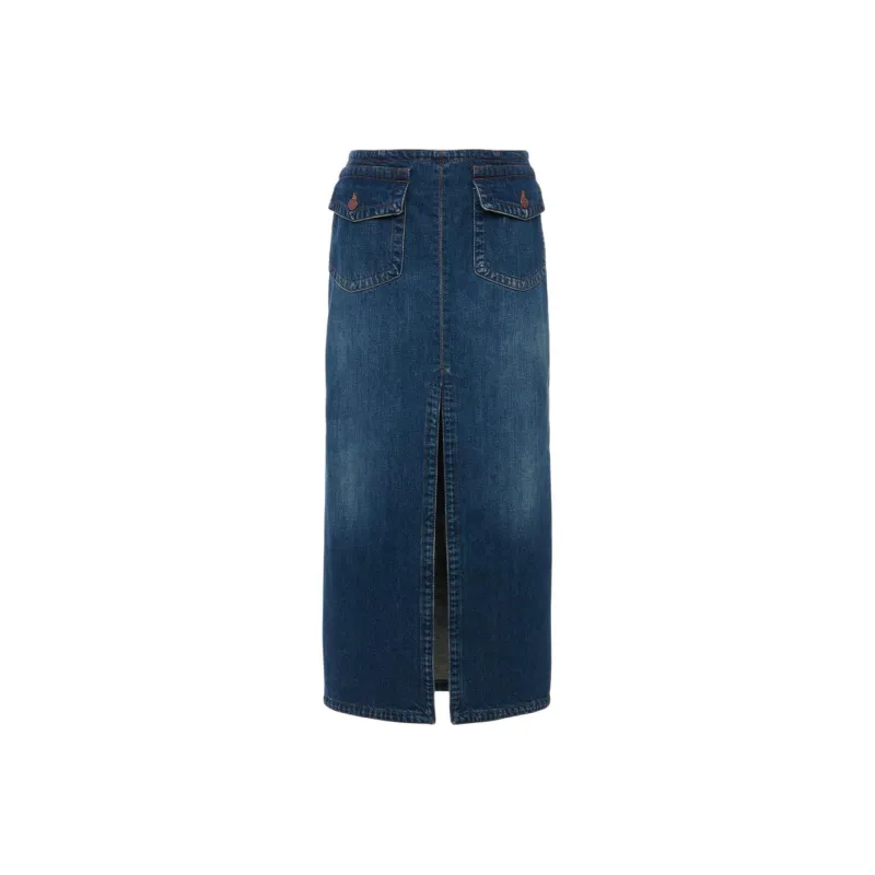 Chloé Denim Midi Skirt-0