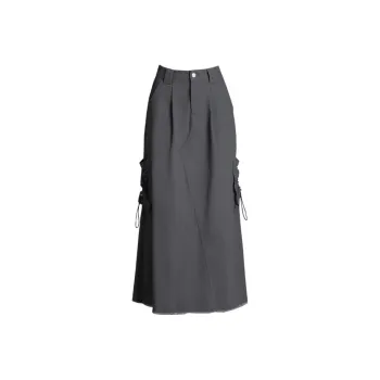 You Cow Me Pants Denim Long Skirts Women's Dark Gray
