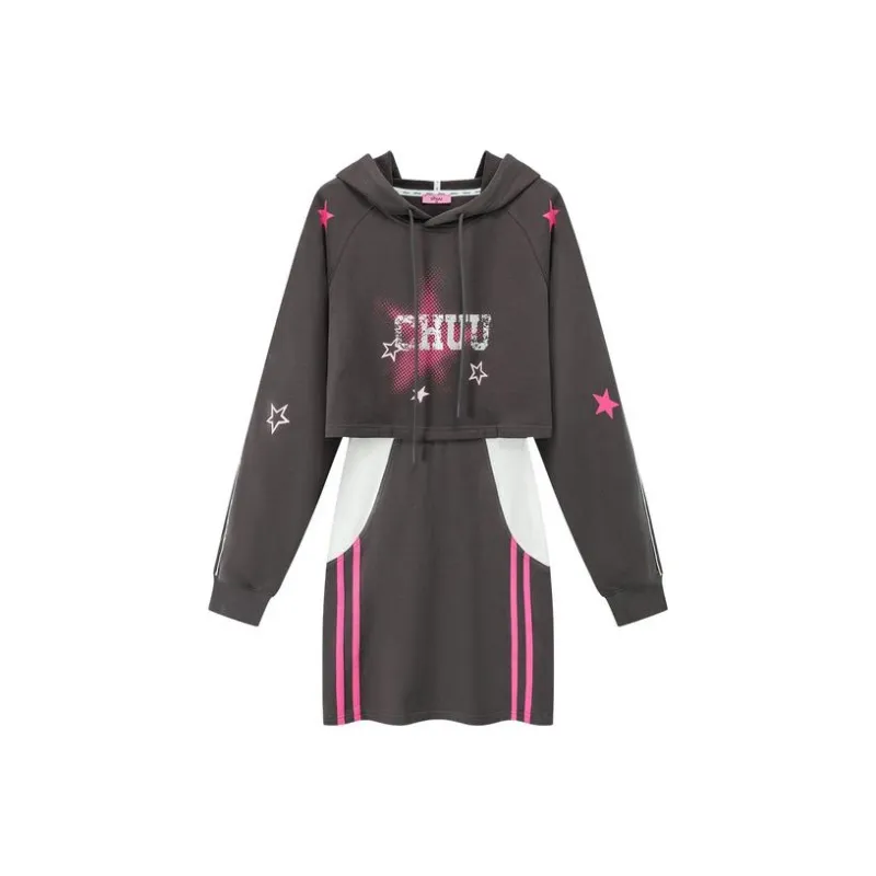 CHUU Long Sleeved Dresses Women's Dark Gray-0