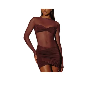 OH POLLY ESSIE Long-Sleeved Dresses Women's Brown/Brown