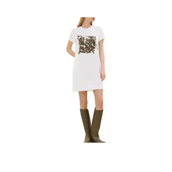 HERMES Short Sleeved Dress Women's White