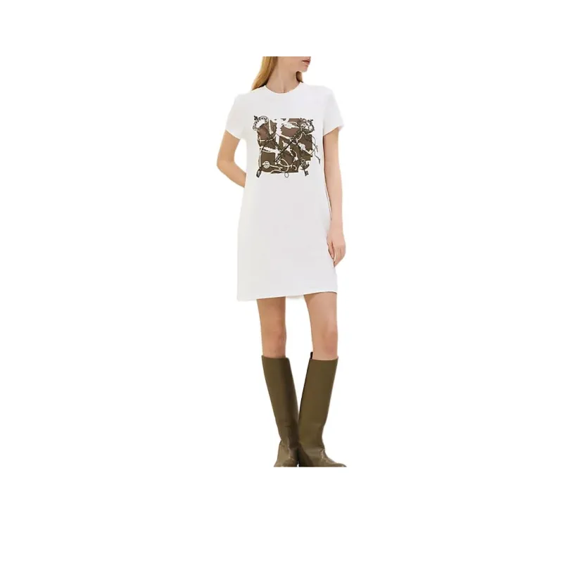 HERMES Short Sleeved Dress Women's White-0