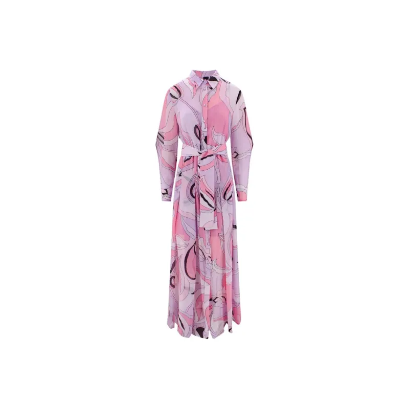 PINKO SS23 Long Sleeved Dress Women's Purple-0