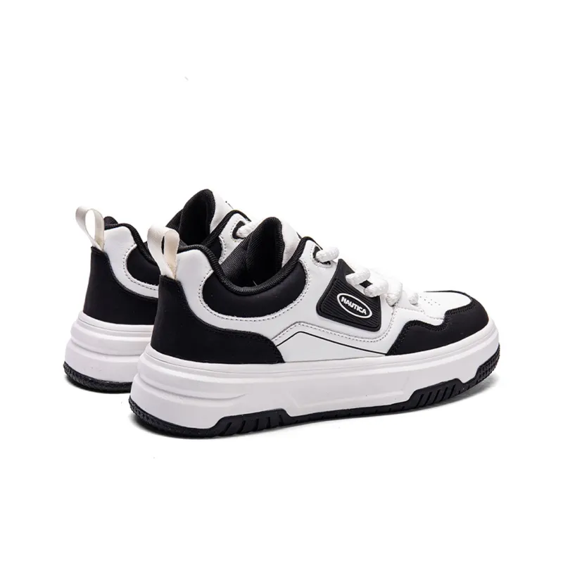 NAUTICA Abrasion Resistant Height Increasing Low Top Skateboard Shoes Men's White Black-3