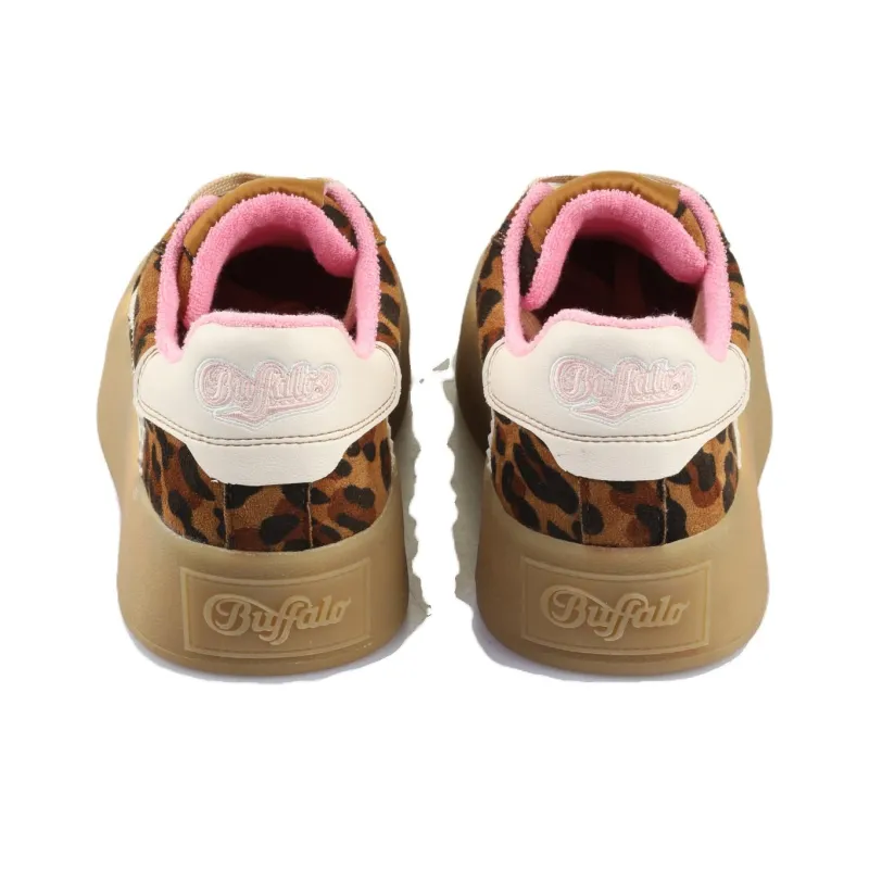 Buffalo Low Top Skateboard Shoes Unisex Pink Brown-3