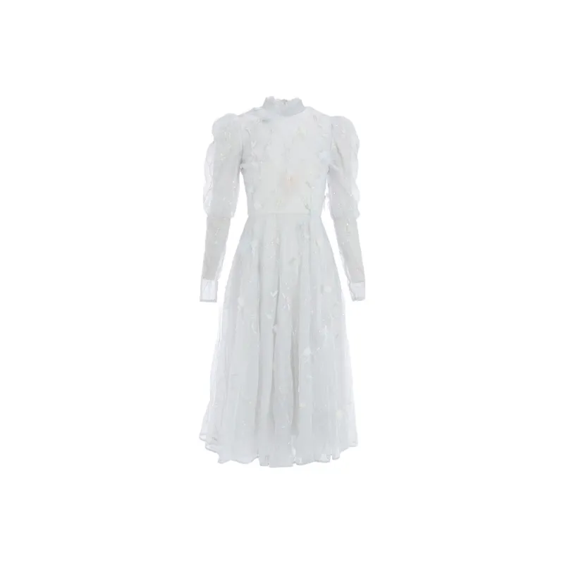 Marie Elie Long-Sleeved Dresses Women's Gray Purple-0