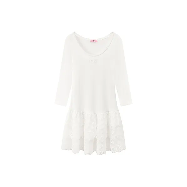 CHUU Long-Sleeved Dresses Women's White Apricot-0