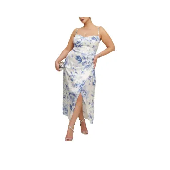 REFORMATION Marguerite Silk Dress Es Slip Dresses Women's Blue