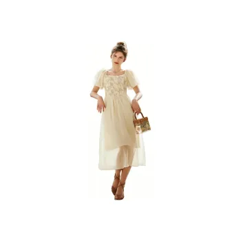 Olrain Short Sleeved Dresses Women's Apricot Yellow