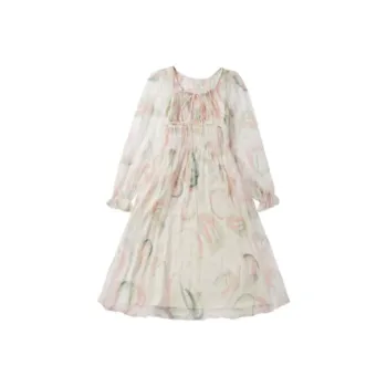 DEAR DEER PUFF Long-Sleeved Dresses Women's Image Color