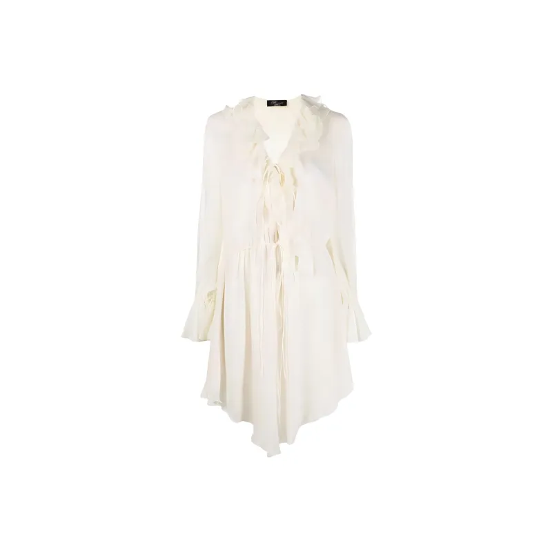 Blumarine SS22 Long Sleeved Dress Women's White-0