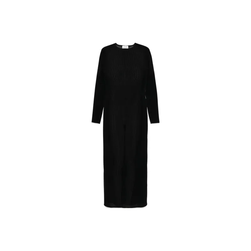 Jean Paul Gaultier Morphing Pinstripe Mesh Midi Dress-0
