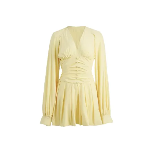 Lookinto Long Sleeved Dresses Women's Yellow