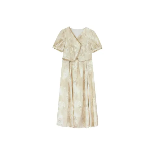 IT'REAL SS25 Short Sleeved Dress Women's Khaki