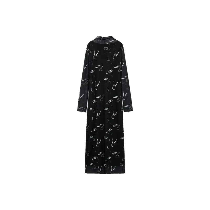 ZARA Long-Sleeved Dresses Women's Black-0