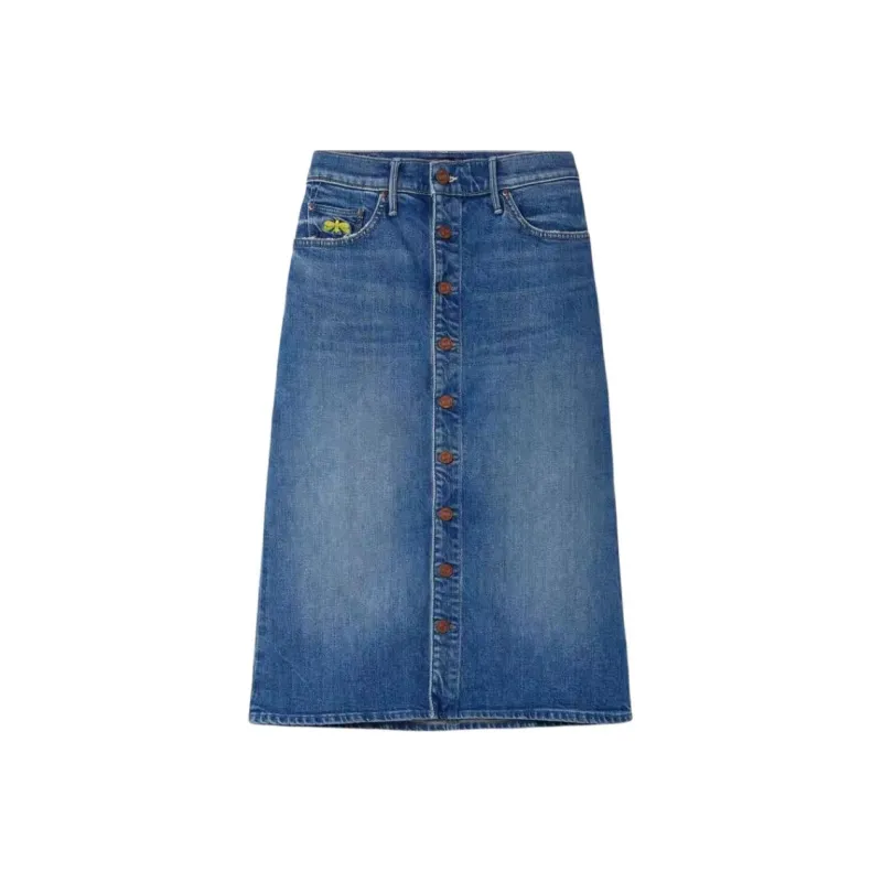 MOTHER Denim Long Skirt Women's Blue-0