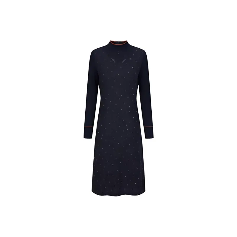 JZ. ANNAKRO Long-Sleeved Dresses Women's Floral Dark Blue-0