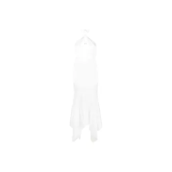The Attico Saskia Halterneck Asymmetric Maxi Dress