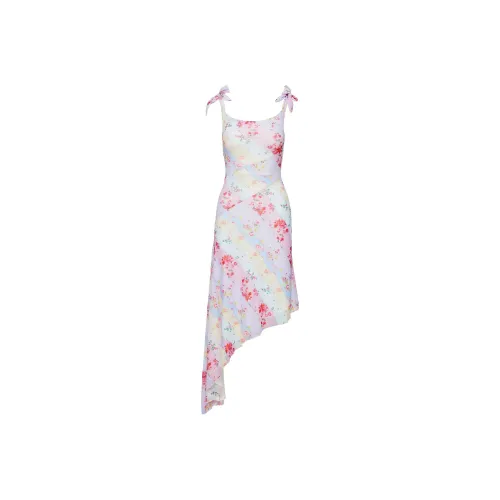 PRINCESS POLLY SMITTEN ASYMMETRIC MAXI DRESS Slip Dresses Women's MULTI/Multicolor