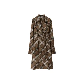 Burberry SS25 Long Sleeved Dresses Women's Brushed Wood Color