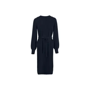 BARBOUR Perch Knitted Midi Dress Long-Sleeved Dresses Women's Navy Blue