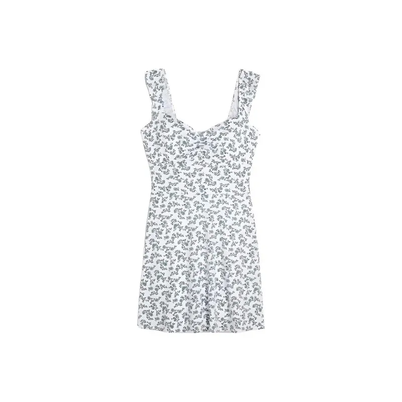 Hollister SS24 Sleeveless Dress Women's White Floral-0