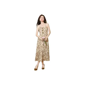 SMEN Slip Dresses Women's Coffee