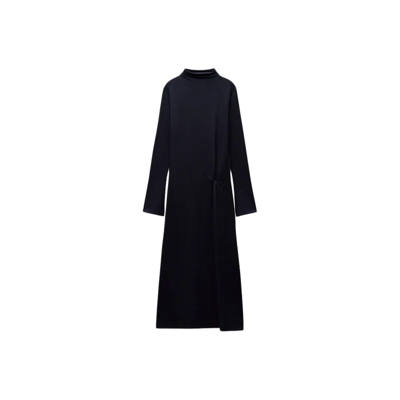 ZARA Long-Sleeved Dresses Women's Marine Blue-0