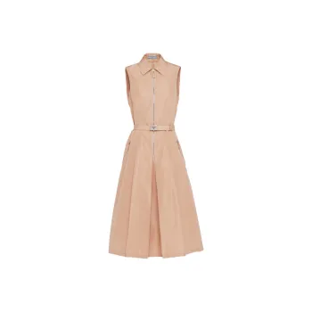 PRADA Belted Zipped Midi Dress
