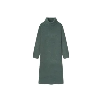 UNIQLO Long-Sleeved Dresses Women's Dark Green