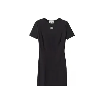 MIU MIU Logo print Short sleeve Minidress