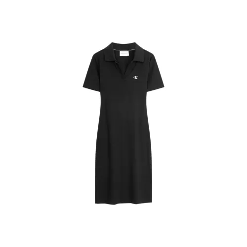 CALVIN KLEIN SS24 Series Short Sleeved Dresses Women's Space Black