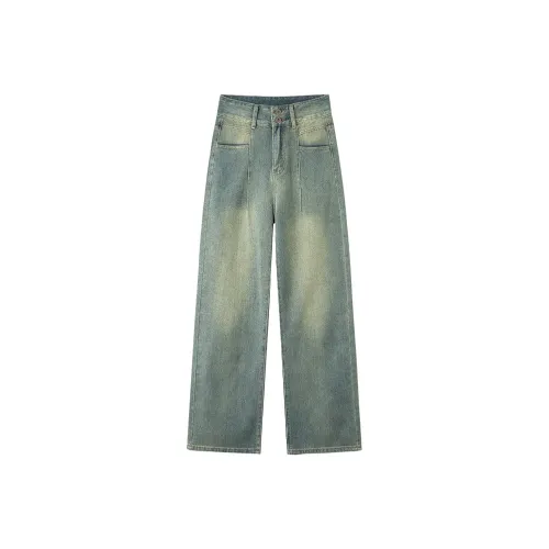 ZNZX Universal For All Seasons Jeans Loose Fit Women's Nanobeige Blue