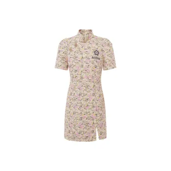 D'zzit Short Sleeved Dress Women's Print Flesh