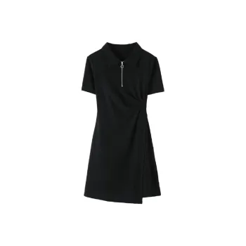 Mo Han Yi Mei Short Sleeved Dress Women's Black