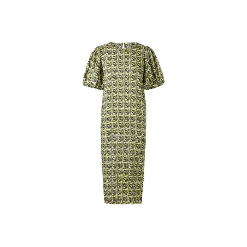 III VIVINIKO Short Sleeved Dress Women's Print Green-0