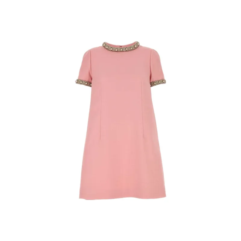 Valentino Short Sleeved Dress Women's Pink-0