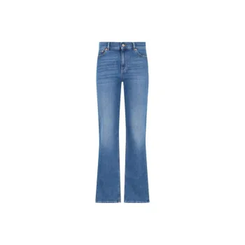 Valentino Logo Plaque Straight Leg Jeans