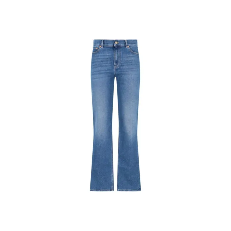 Valentino Logo Plaque Straight Leg Jeans-0