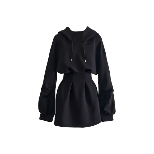 LEMON FAIRY Long Sleeved Dresses Women's Black