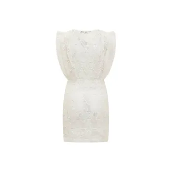 IRO NIGHT All-Over Embroidered Pattern V-Neck Mini Dress